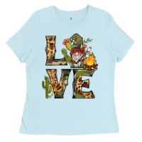 Baby Blue love camping gnome Ladies Tee - BarkalooDesign