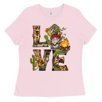 Bubblegum Pink love camping gnome Ladies Tee - BarkalooDesign
