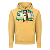 Vintage Mustard caravan Vintage Hoodie - MaliasSmallBusiness