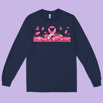 Breast Cancer American Football Long Sleeve Tee Designed By Jasminsmagicworld