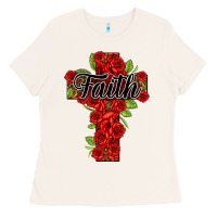 Bone faith floral cross Ladies Tee - NancyCooperArtShop