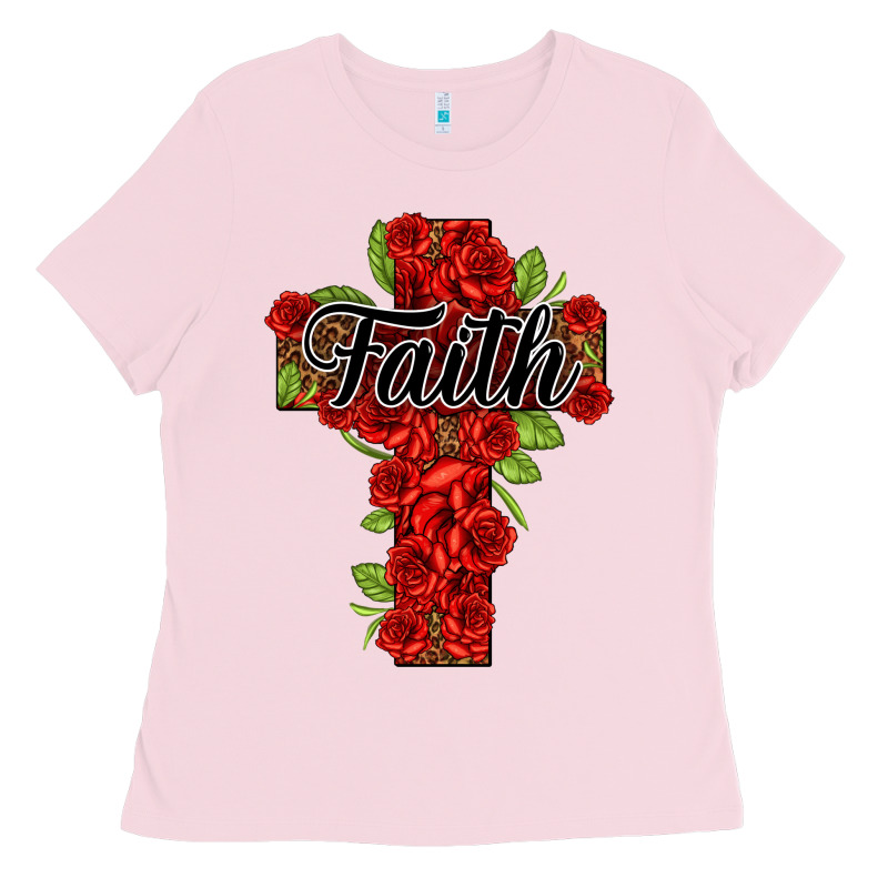 Faith Floral Cross Ladies Tee by NancyCooperArtShop | Teevron