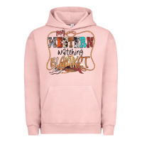 Pigment Salmon My Western Watching Blanket Urban Hoodie - CowhideDigitalArt