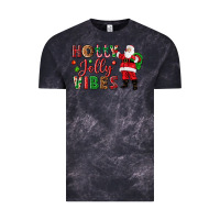 Cloud Black Holly Jolly vibes Christmas with Santa Vintage Tee - NancyCooperArtShop