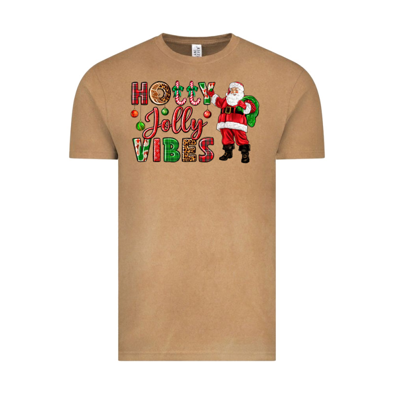 Holly Jolly Vibes Christmas With Santa Vintage Tee by NancyCooperArtShop | Teevron