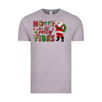 Vintage Zinc Holly Jolly vibes Christmas with Santa Vintage Tee - NancyCooperArtShop