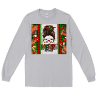 Moon Dust Christmas merry mama messy bun Long Sleeve Tee - Jasminsmagicworld