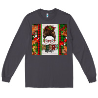 Smoke Christmas merry mama messy bun Long Sleeve Tee - Jasminsmagicworld