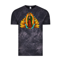 Cloud Black sunflower our lady of guadalupe Vintage Tee - JahusDesignShop