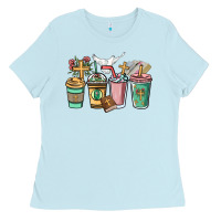 Baby Blue faith coffee cups Ladies Tee - NancyCooperArtShop