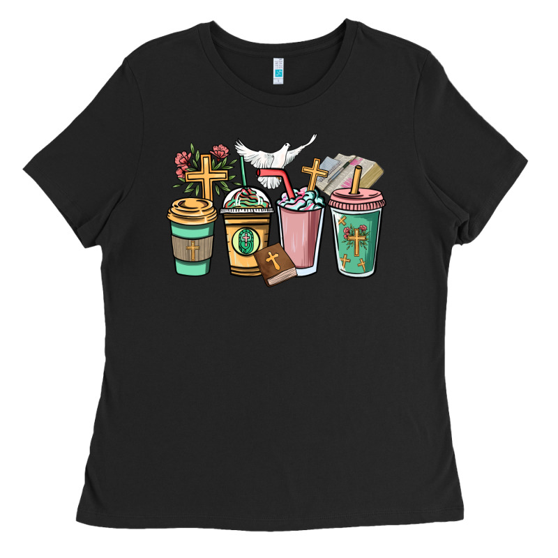 Faith Coffee Cups Ladies Tee by NancyCooperArtShop | Teevron