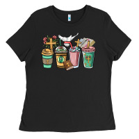 Black faith coffee cups Ladies Tee - NancyCooperArtShop