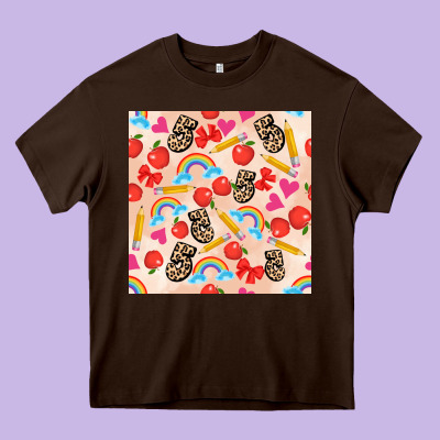Back To School Seamless Pattern 5 (3600x3600) Heavy Core Tee Designed By Adodesignshop