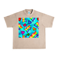 French Oak Pride lgbtq flags and leopard seamless pattern Urban Heavy Tee - BundleAndBundleShop
