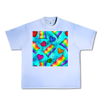 Grape Ice Pride lgbtq flags and leopard seamless pattern Urban Heavy Tee - BundleAndBundleShop