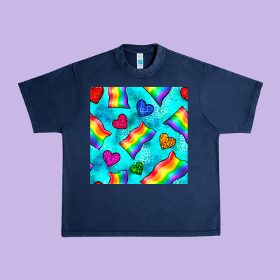Pride Lgbtq Flags And Leopard Seamless Pattern Urban Heavy Tee Designed By Bundleandbundleshop