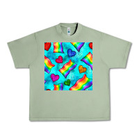 Oil Green Pride lgbtq flags and leopard seamless pattern Urban Heavy Tee - BundleAndBundleShop