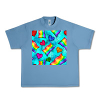 Pebble Blue Pride lgbtq flags and leopard seamless pattern Urban Heavy Tee - BundleAndBundleShop