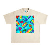 Sandshell Pride lgbtq flags and leopard seamless pattern Urban Heavy Tee - BundleAndBundleShop