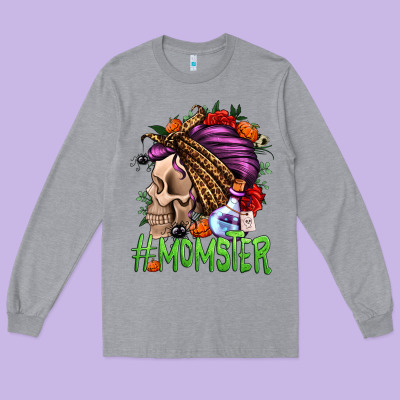 Momster Halloween Momlife Long Sleeve Tee Designed By Jasminsmagicworld