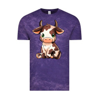 Cloud Purple Baby Brown Cow Vintage Tee - MaliasSmallBusiness
