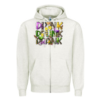 Oatmeal Heather drink drunk drank Zipper Hoodie - CowGirlArtShop