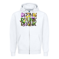 White drink drunk drank Zipper Hoodie - CowGirlArtShop