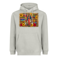 Moon Dust Our Lady Of Guadalupe Glitter Leopard Flowers Heavyweight Hoodie - FaDigitalArtStudio