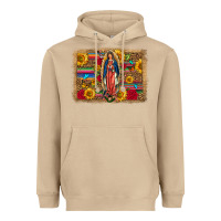 Mushroom Our Lady Of Guadalupe Glitter Leopard Flowers Heavyweight Hoodie - FaDigitalArtStudio
