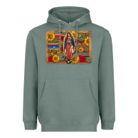 Sage Our Lady Of Guadalupe Glitter Leopard Flowers Heavyweight Hoodie - FaDigitalArtStudio