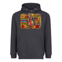 Smoke Our Lady Of Guadalupe Glitter Leopard Flowers Heavyweight Hoodie - FaDigitalArtStudio