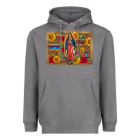 Storm Our Lady Of Guadalupe Glitter Leopard Flowers Heavyweight Hoodie - FaDigitalArtStudio