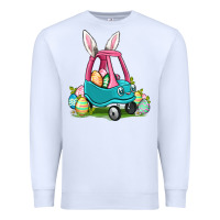 White Easter toddler car Premium Sweatshirt - OliviaCreatesArt