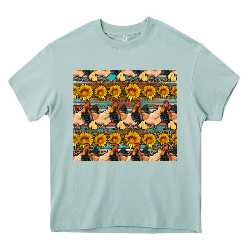 Seamless Poultry Farm Sunflowers Chicken Coop Tumbler Heavy Core Tee by Artiststas | Teevron