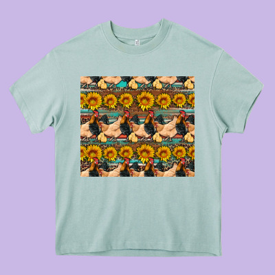 Seamless Poultry Farm Sunflowers Chicken Coop Tumbler Heavy Core Tee Designed By Artiststas
