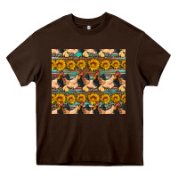 Chocolate Brown seamless poultry farm sunflowers chicken coop tumbler Heavy Core Tee - Artiststas