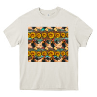Cream seamless poultry farm sunflowers chicken coop tumbler Heavy Core Tee - Artiststas