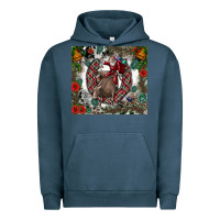 Pigment Midnight Navy Rodeo Santa Urban Hoodie - CowhideDigitalArt