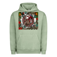 Pigment Oil Green Rodeo Santa Urban Hoodie - CowhideDigitalArt