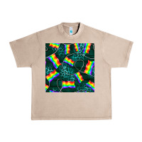 French Oak Pride lgbtq flags with leopard seamless pattern Urban Heavy Tee - BundleAndBundleShop