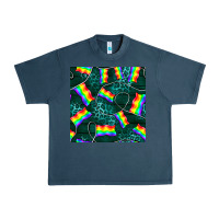 Midnight Navy Pride lgbtq flags with leopard seamless pattern Urban Heavy Tee - BundleAndBundleShop