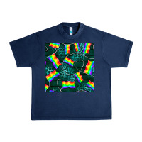 Navy Pride lgbtq flags with leopard seamless pattern Urban Heavy Tee - BundleAndBundleShop