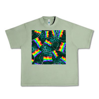 Oil Green Pride lgbtq flags with leopard seamless pattern Urban Heavy Tee - BundleAndBundleShop