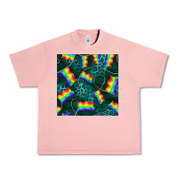 Salmon Pride lgbtq flags with leopard seamless pattern Urban Heavy Tee - BundleAndBundleShop