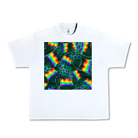 White Pride lgbtq flags with leopard seamless pattern Urban Heavy Tee - BundleAndBundleShop