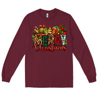 Burgundy merry Christmas Long Sleeve Tee - Jasminsmagicworld
