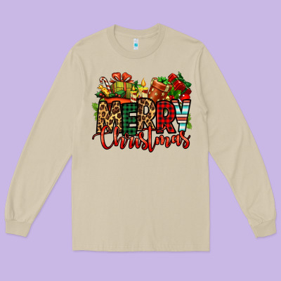 Merry Christmas Long Sleeve Tee Designed By Jasminsmagicworld