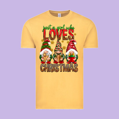 Just A Girl Who Loves Christmas Vintage Tee Designed By Nancycooperartshop