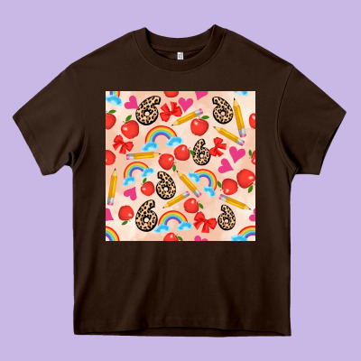 Back To School Seamless Pattern 6 (3600x3600) Heavy Core Tee Designed By Adodesignshop