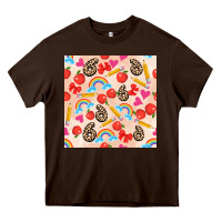 Chocolate Brown back to school seamless pattern 6 (3600x3600) Heavy Core Tee - AdoDesignShop